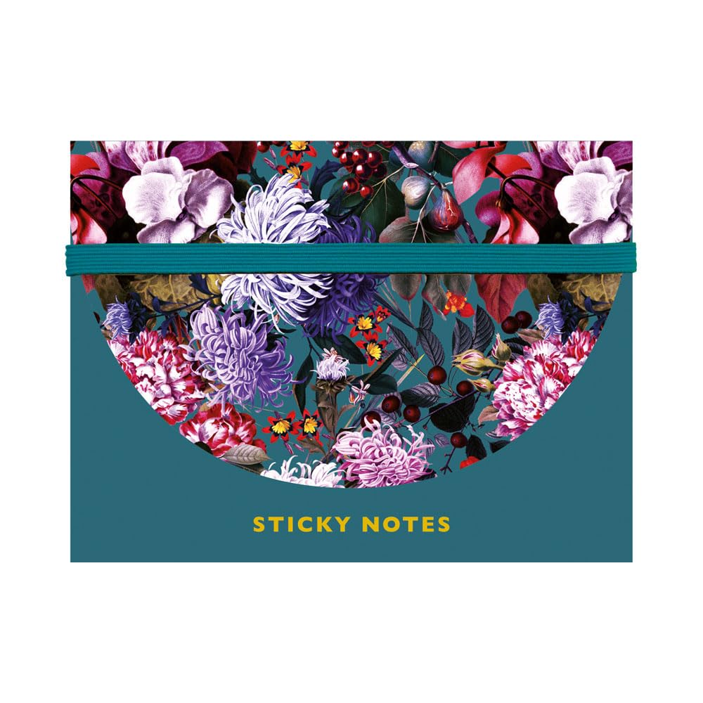 cedon-sticky-notes-set-blumenbouquet-petrol-haftnotizen-set image 1