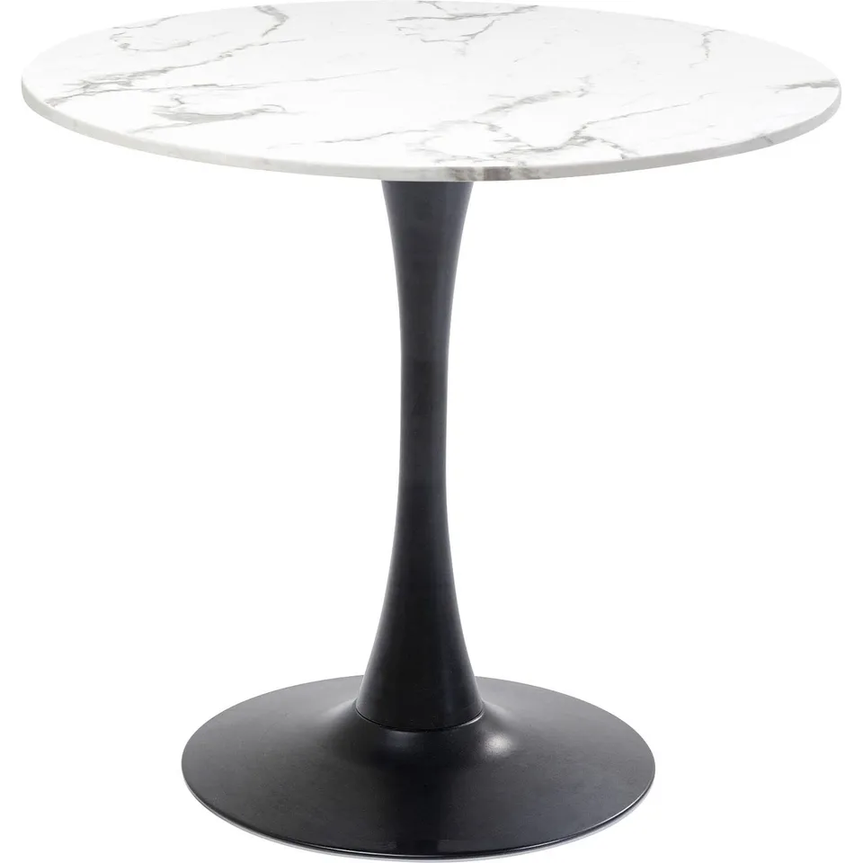 kare-design-schickeria-esstisch-rund-marmor-optik-80-cm-schwarz-wei image 1