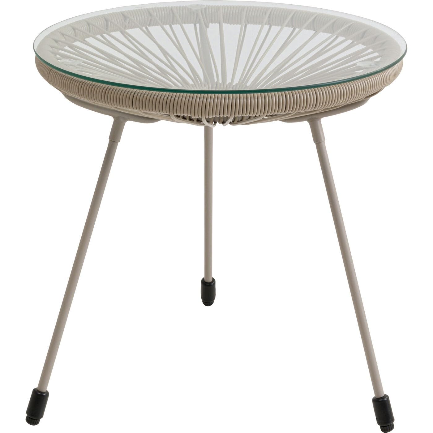 kare-design-acapulco-mono-beistelltisch-greige-runder-glastisch-indoor-outdoor-r image 3