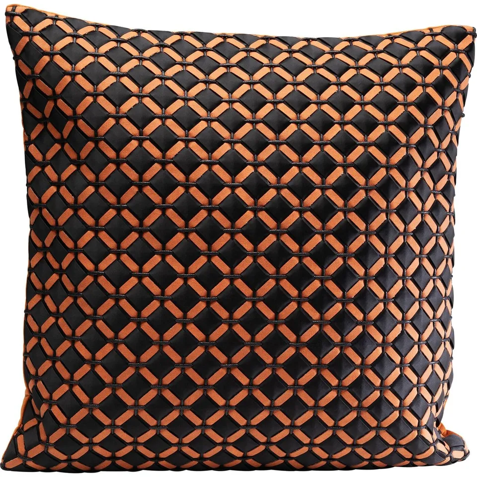 kare-design-kissen-mina-dekokissen-45x45-cm-orange-schwarz-samtoptik-mit-f-llung image 1
