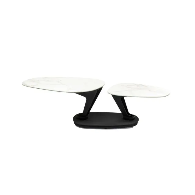 kare-design-couchtisch-franklin-150x60-cm-wei-mit-drehbaren-keramik-platten-stah image 1