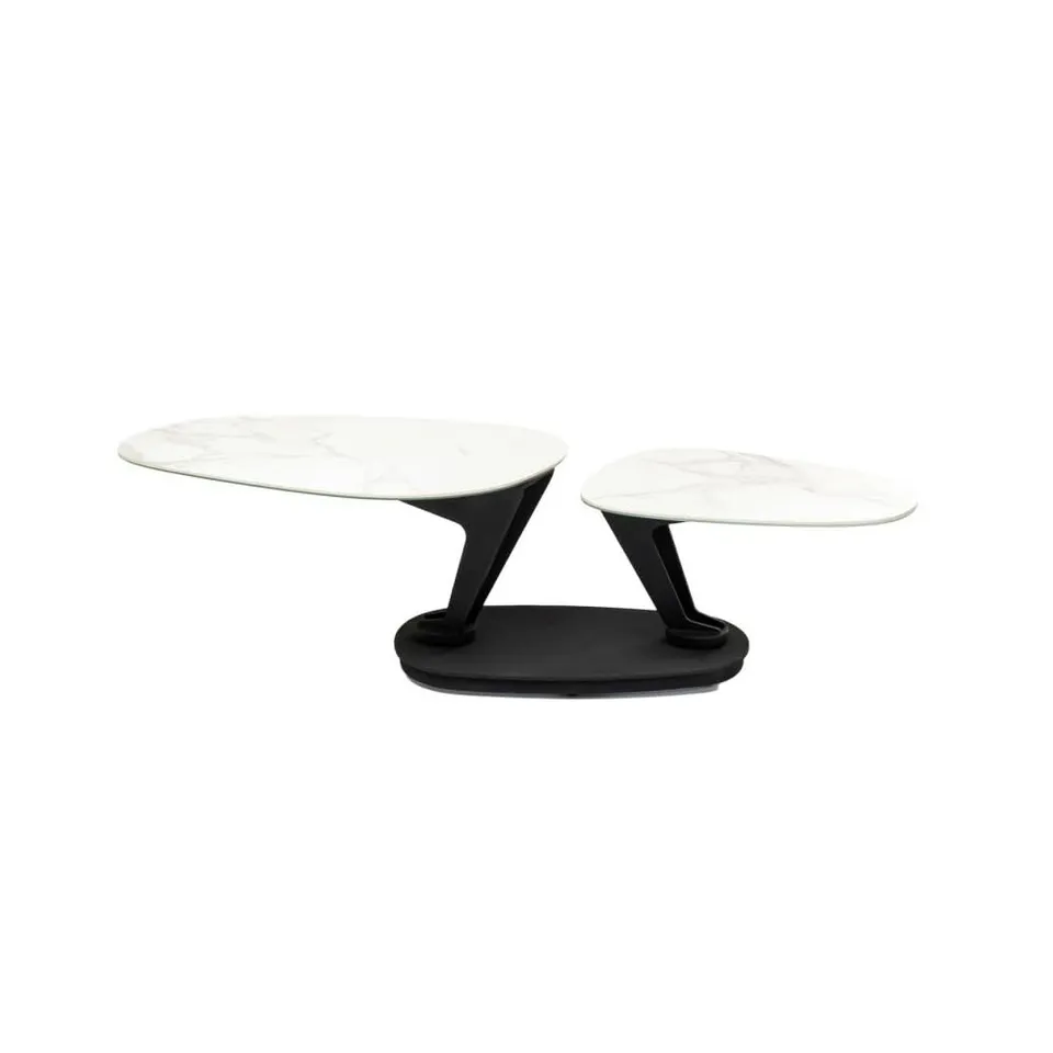 kare-design-couchtisch-franklin-150x60-cm-wei-mit-drehbaren-keramik-platten-stah image 1