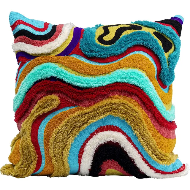 kare-design-kissen-waves-mehrfarbig-45x45-cm-pop-art-deko-sofakissen image 1
