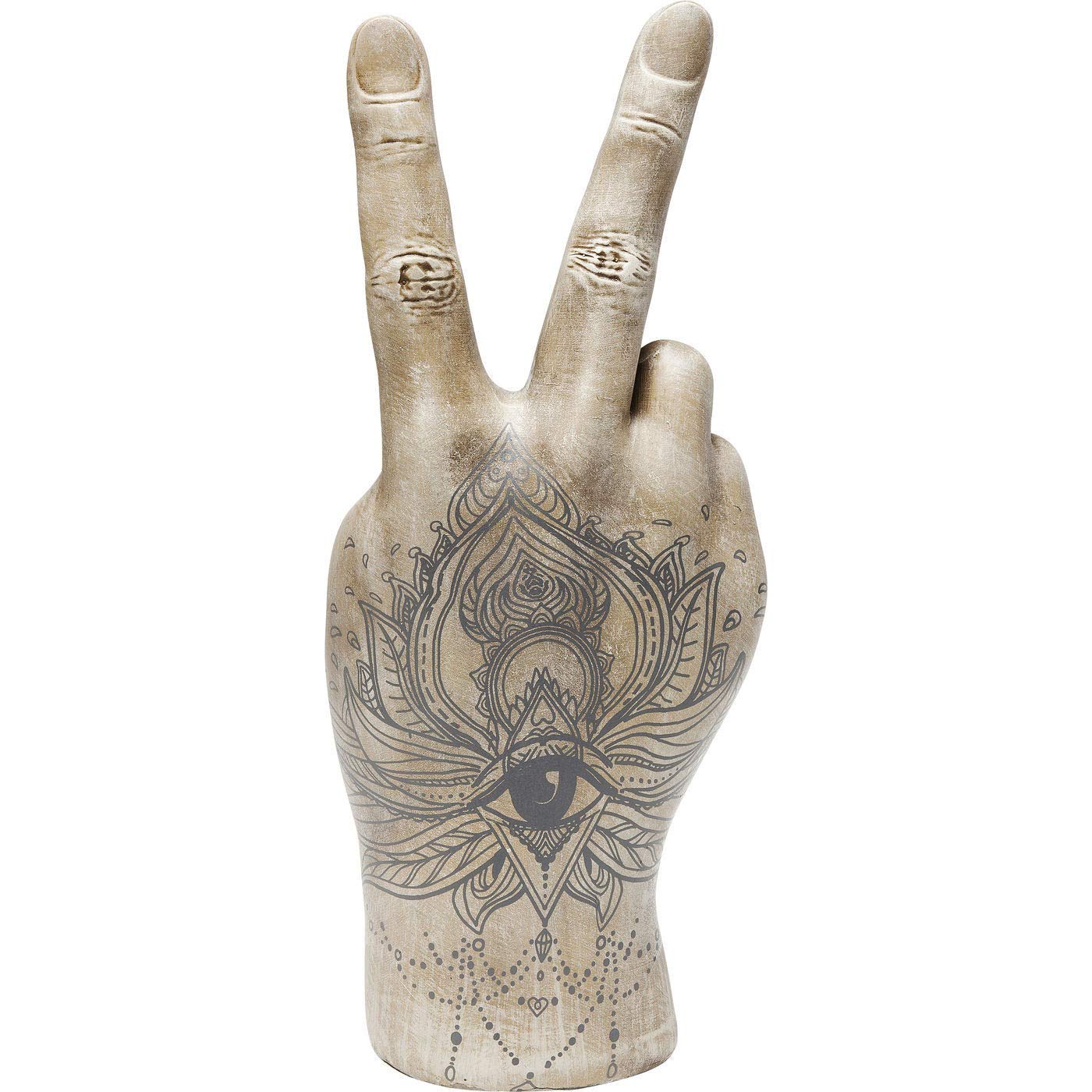 kare-design-victory-tattoo-eye-deko-hand-beige-grau-36x22x12-cm image 1