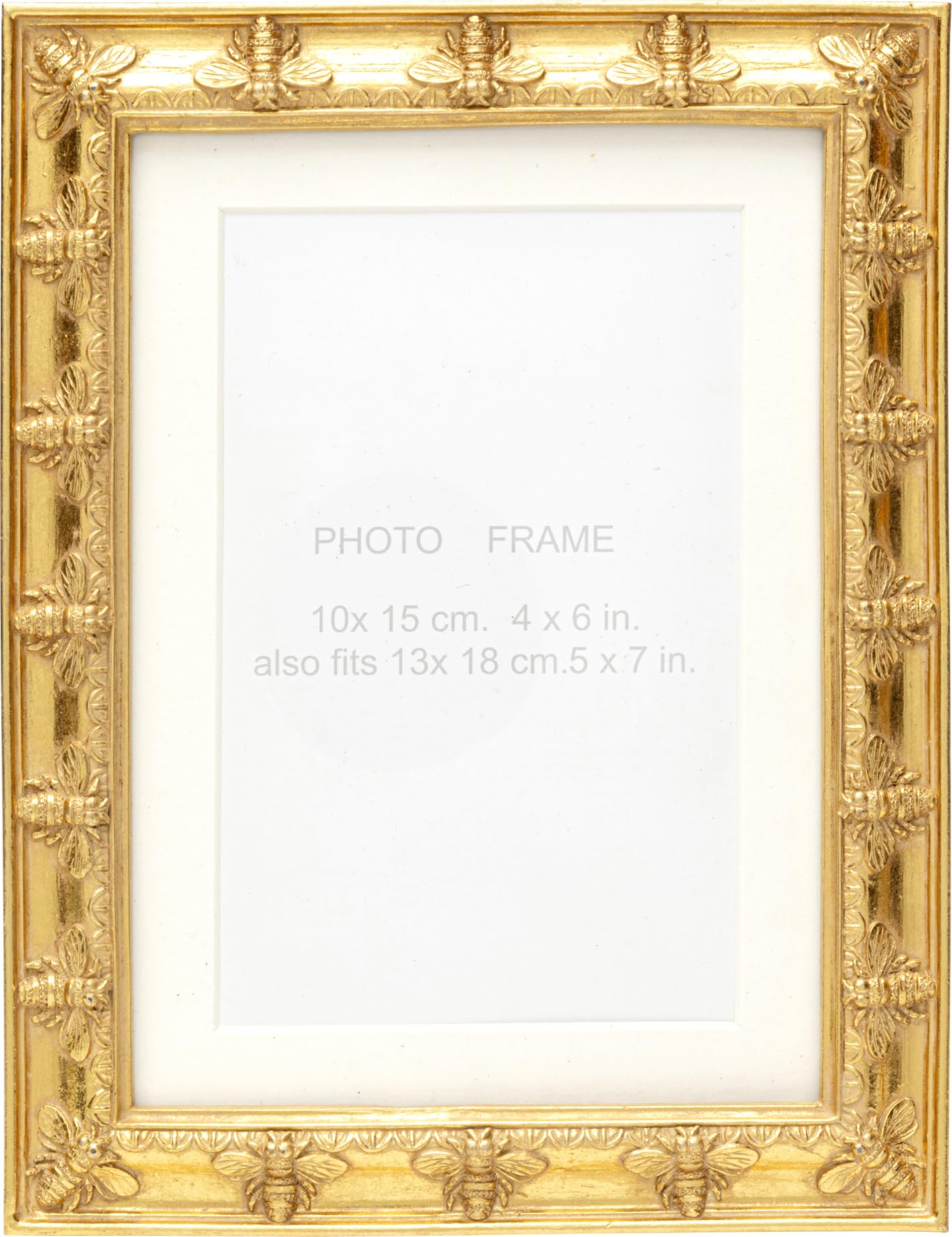kare-design-bilderrahmen-bienen-gold-fotorahmen-13x18-cm-rechteckig image 1