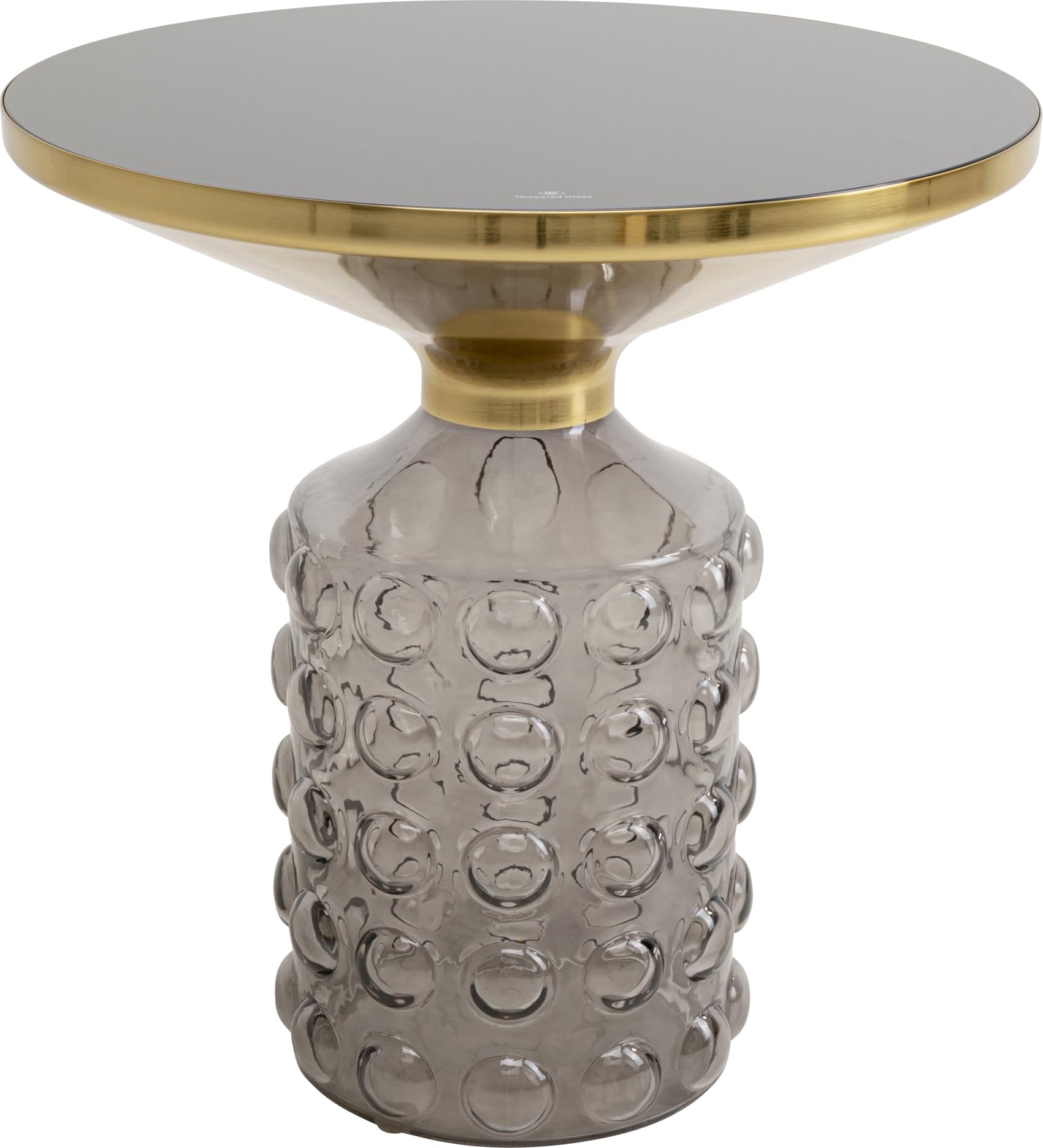 kare-design-lola-smoke-beistelltisch-braun-rund-35-cm-couchtisch-mit-glassockel- image 1