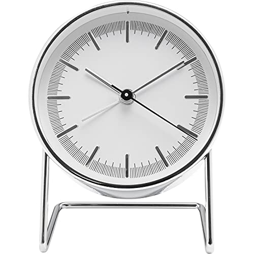 kare-design-wecker-levin-silber-12x10x7-cm-tischuhr-metall-quarz image 6