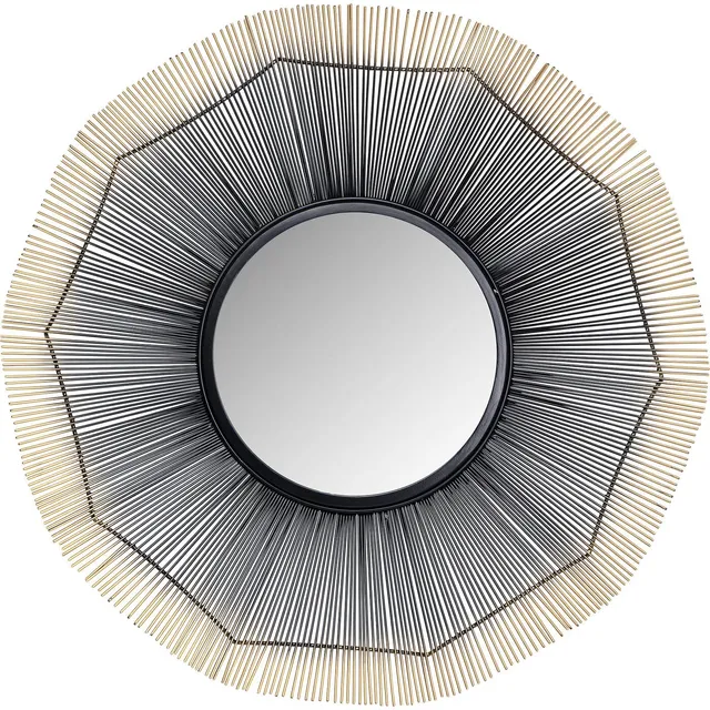 kare-design-wandspiegel-sunflower-81-cm-sonnenspiegel-schwarz-gold-handarbeit image 1