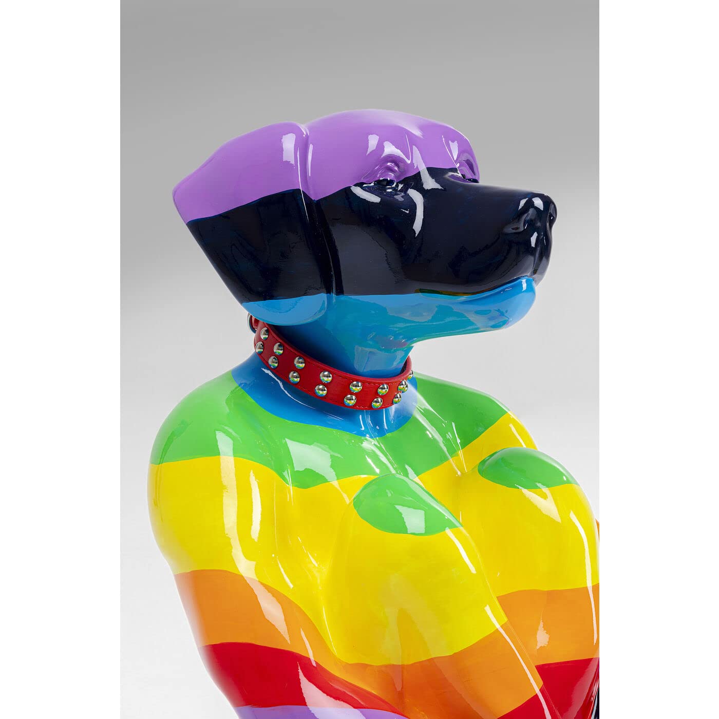 kare-design-deko-figur-sitting-dog-rainbow-mehrfarbig-80x45x66-cm image 4