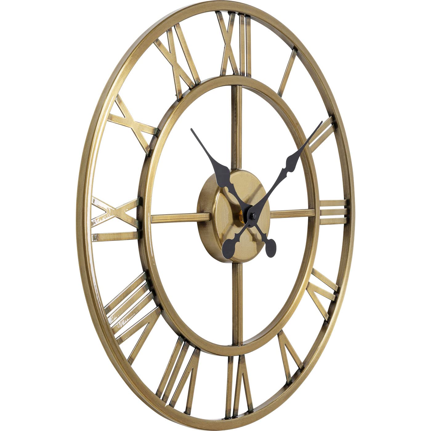 kare-design-wanduhr-roman-brass-41cm-schwarz-gold-mit-r-mischen-ziffern image 2