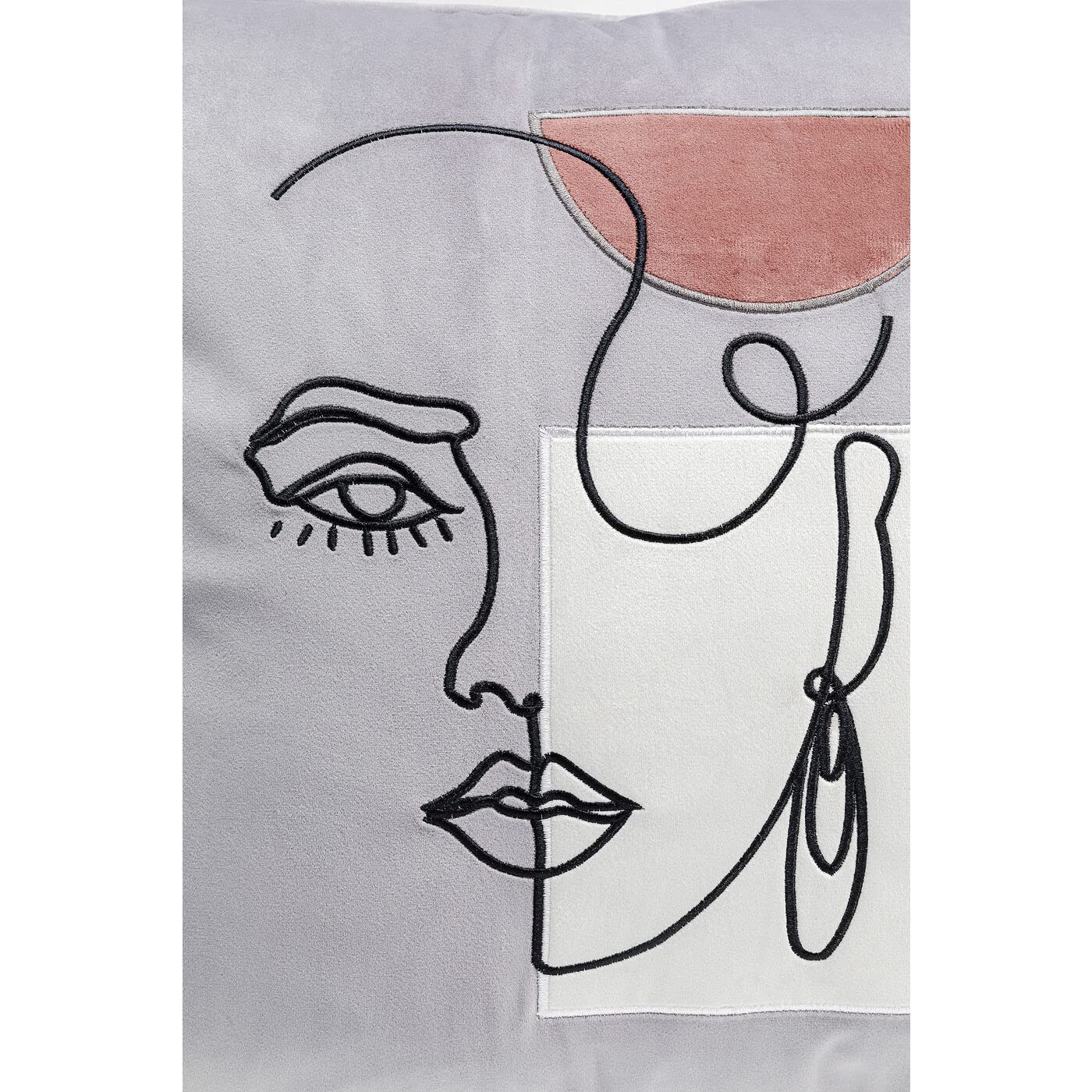 kare-design-kissen-mademoiselle-45x45-cm-hellgrau-mit-linienzeichnung image 5