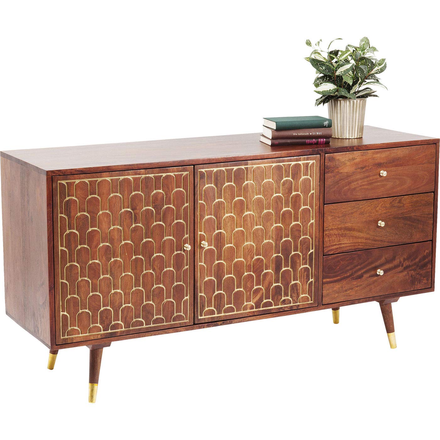 kare-design-sideboard-muskat-braun-75x145x45-cm-kommode-3-schubladen-2-t-ren-gol image 8