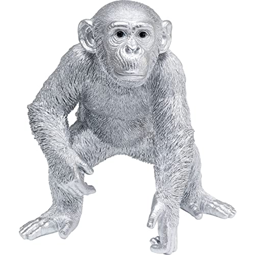 kare-design-deko-figur-playing-ape-silber-50cm-kunststein-xl image 6