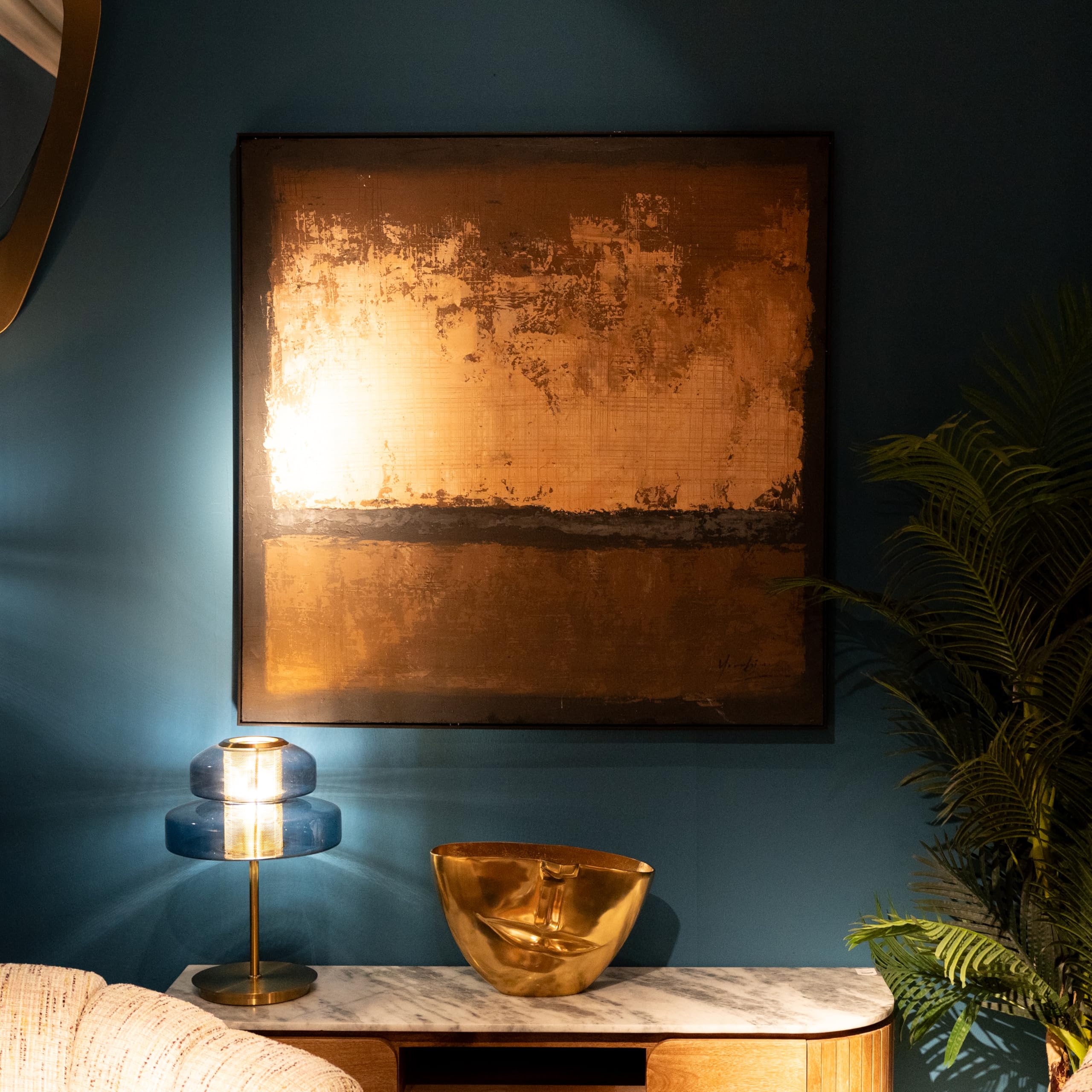 kare-design-silence-leinwandbild-120x120-cm-braun-mit-massivholz-rahmen image 3