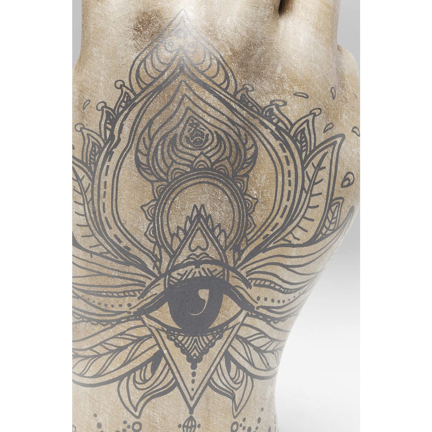 kare-design-victory-tattoo-eye-deko-hand-beige-grau-36x22x12-cm image 3