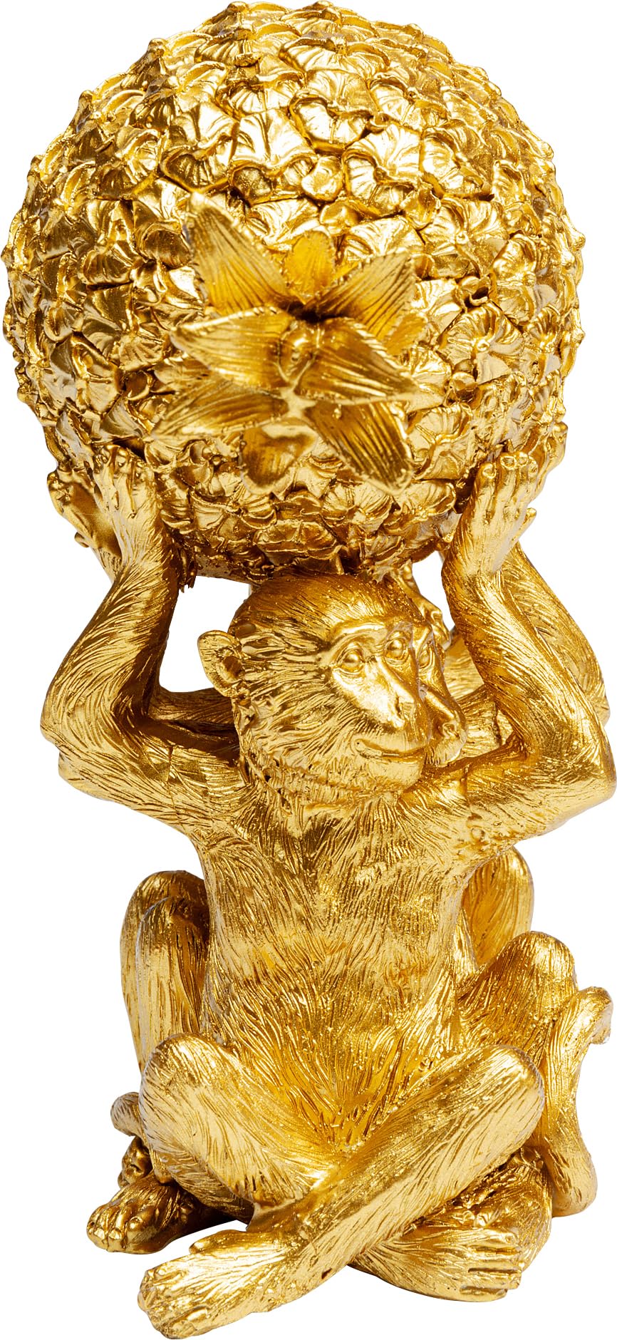 kare-design-deko-figur-pineapple-treasure-gold-16-cm-affen-mit-ananas-handbemalt image 4