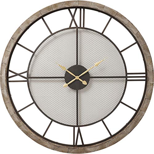 kare-design-wanduhr-village-grau-121-cm-massivholz-121x121x8-cm image 8