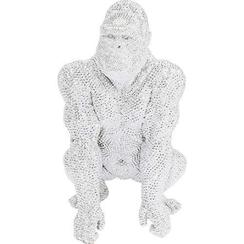 kare-design-dekofigur-shiny-gorilla-silber-80x50x47-cm-xxl-tierfigur image 7