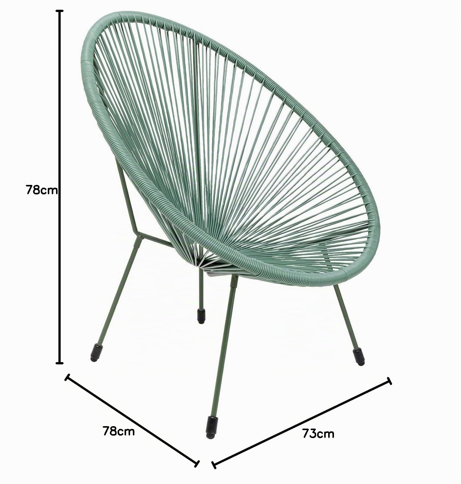 kare-design-sessel-acapulco-mono-indoor-outdoor-stuhl-gr-n-retro-design-85x73x78 image 3