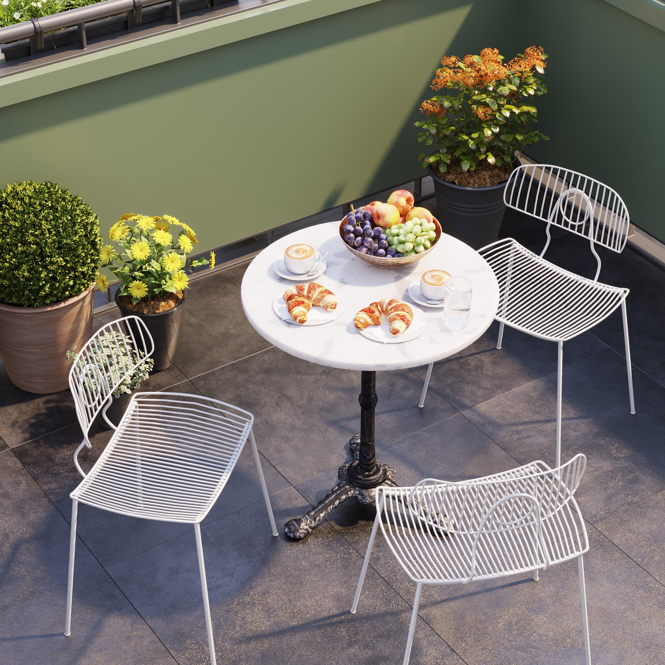 kare-design-bistrotisch-kaffeehaus-wei-60-cm-runder-marmor-tisch-indoor-outdoor image 2