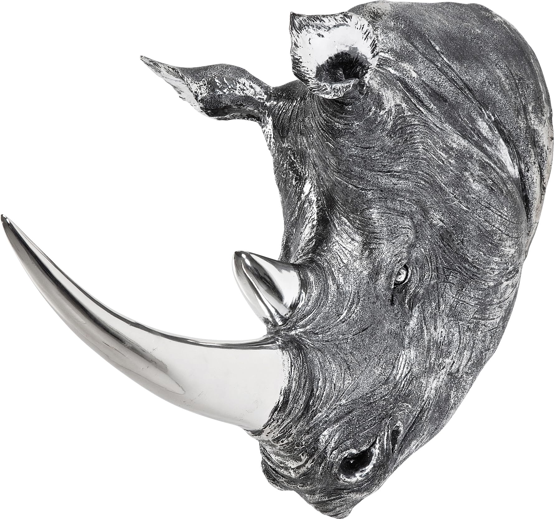 kare-design-deko-kopf-rhino-silber-wandtroph-e-53x44x19-cm image 1