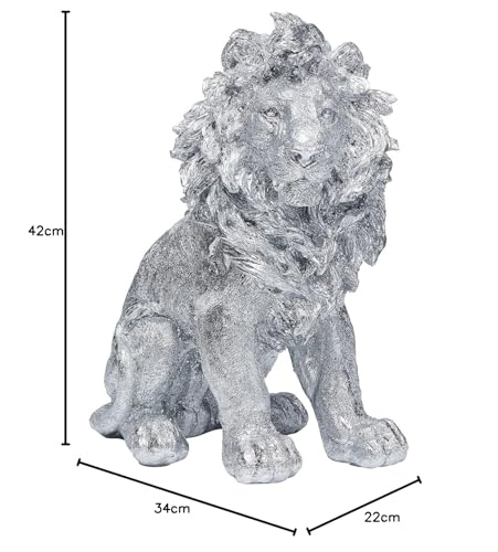 kare-design-deko-figur-sitting-lion-silber-42-cm-tierfigur image 8