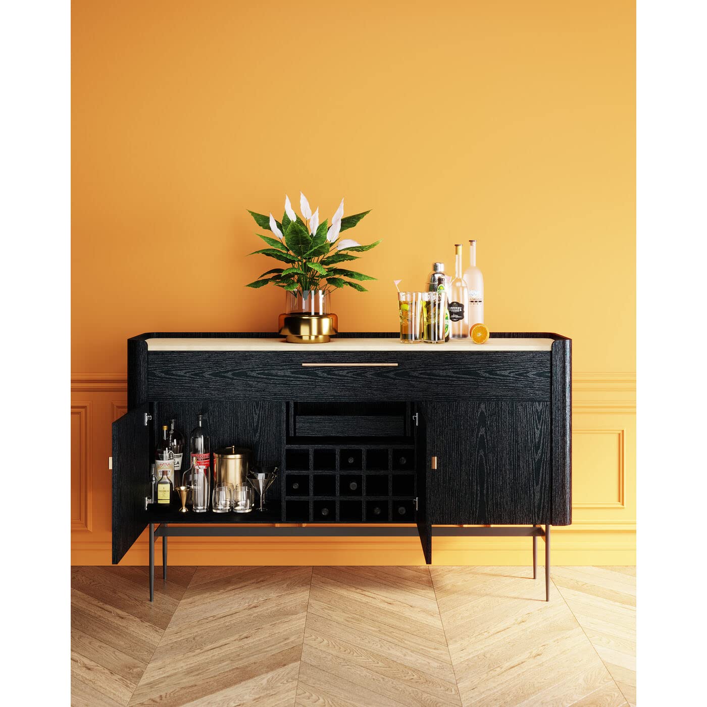 kare-design-barschrank-milano-113x190-retro-schrank-dunkelbraun-mit-reptil-table image 3