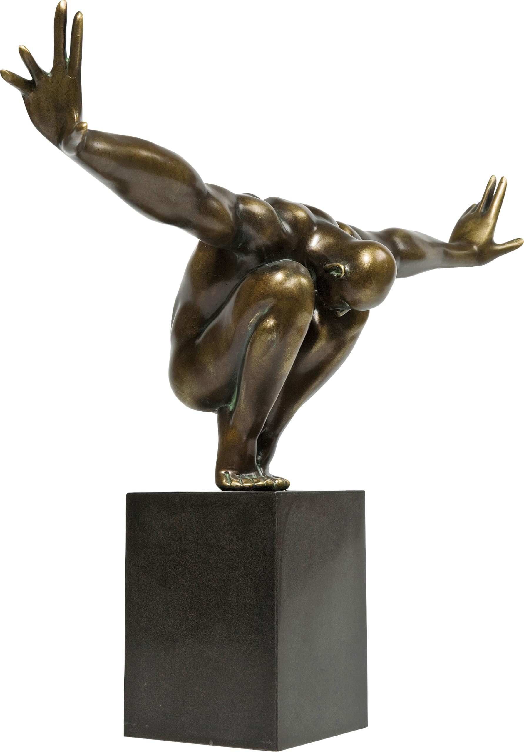 kare-design-deko-objekt-athlet-bronze-skulptur-mit-marmorsockel-52x75x23-cm image 3