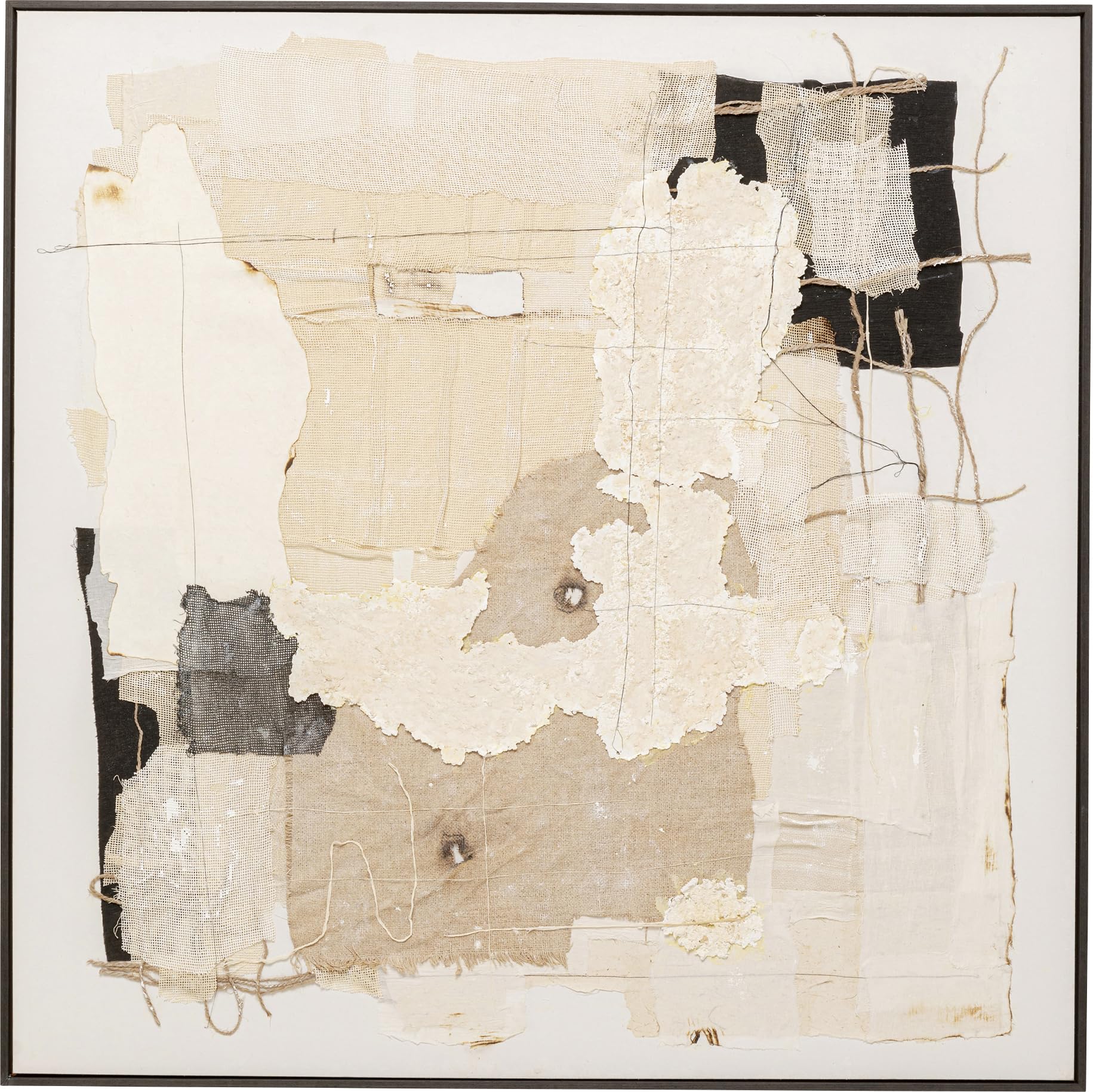 kare-design-leinwandbild-arty-collage-beige-120x120-cm image 1