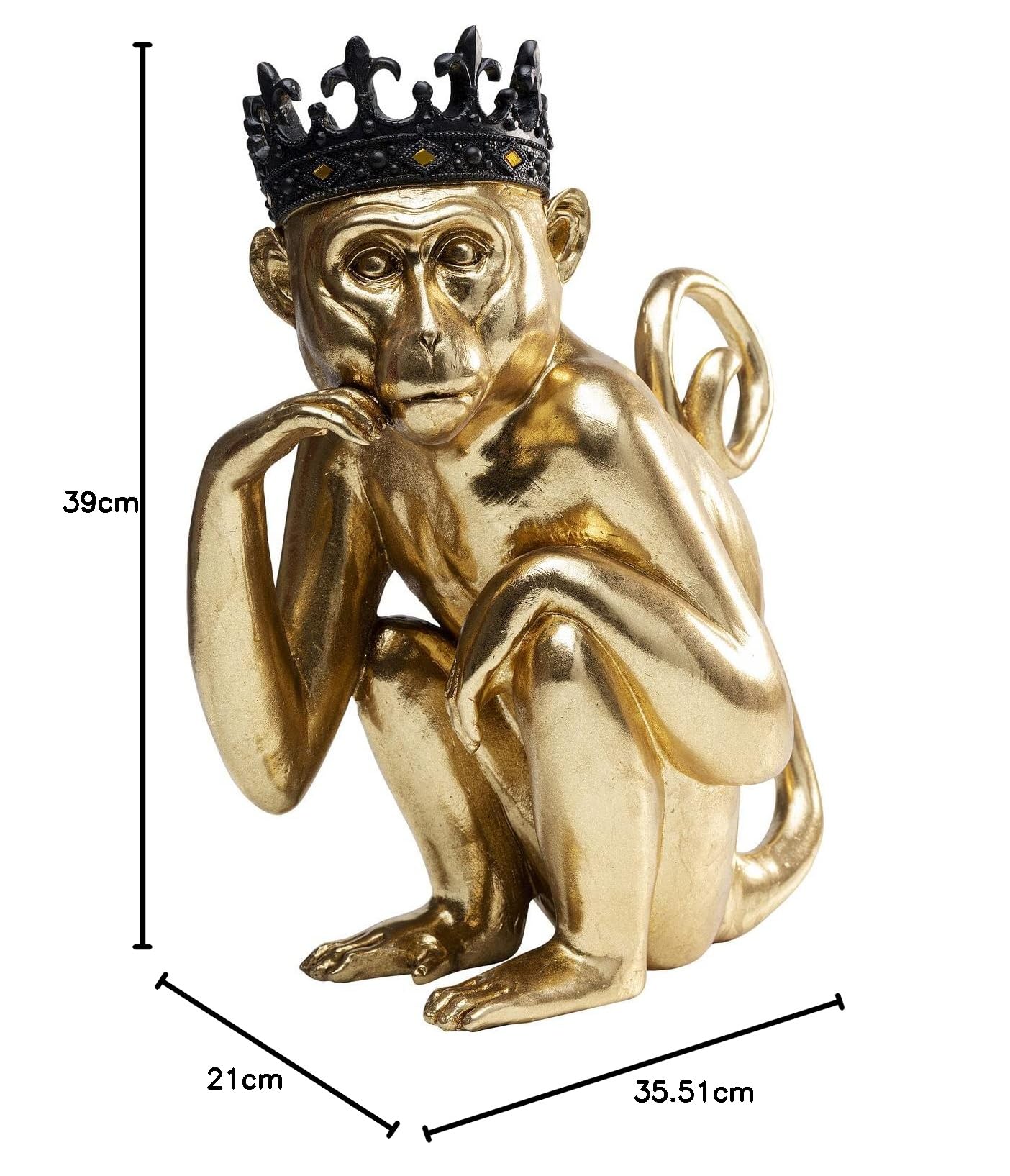 kare-design-deko-figur-king-lui-gold-affe-tierfigur-35-cm-polyresin-gold-schwarz image 5