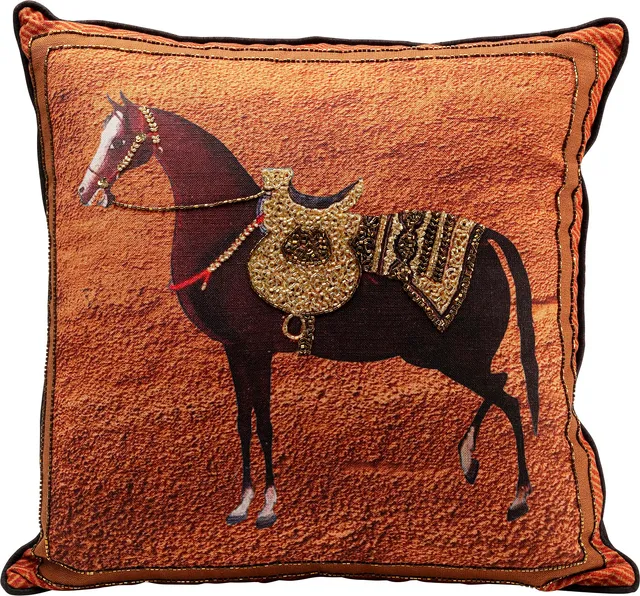 kare-design-show-horse-dekokissen-braun-45x45-cm-pferd-motiv-mit-f-llung image 1