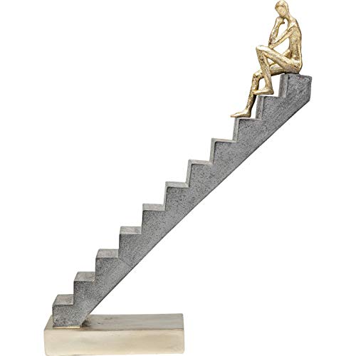 kare-design-deko-objekt-stairway-grau-gold-37-cm-skulptur image 8
