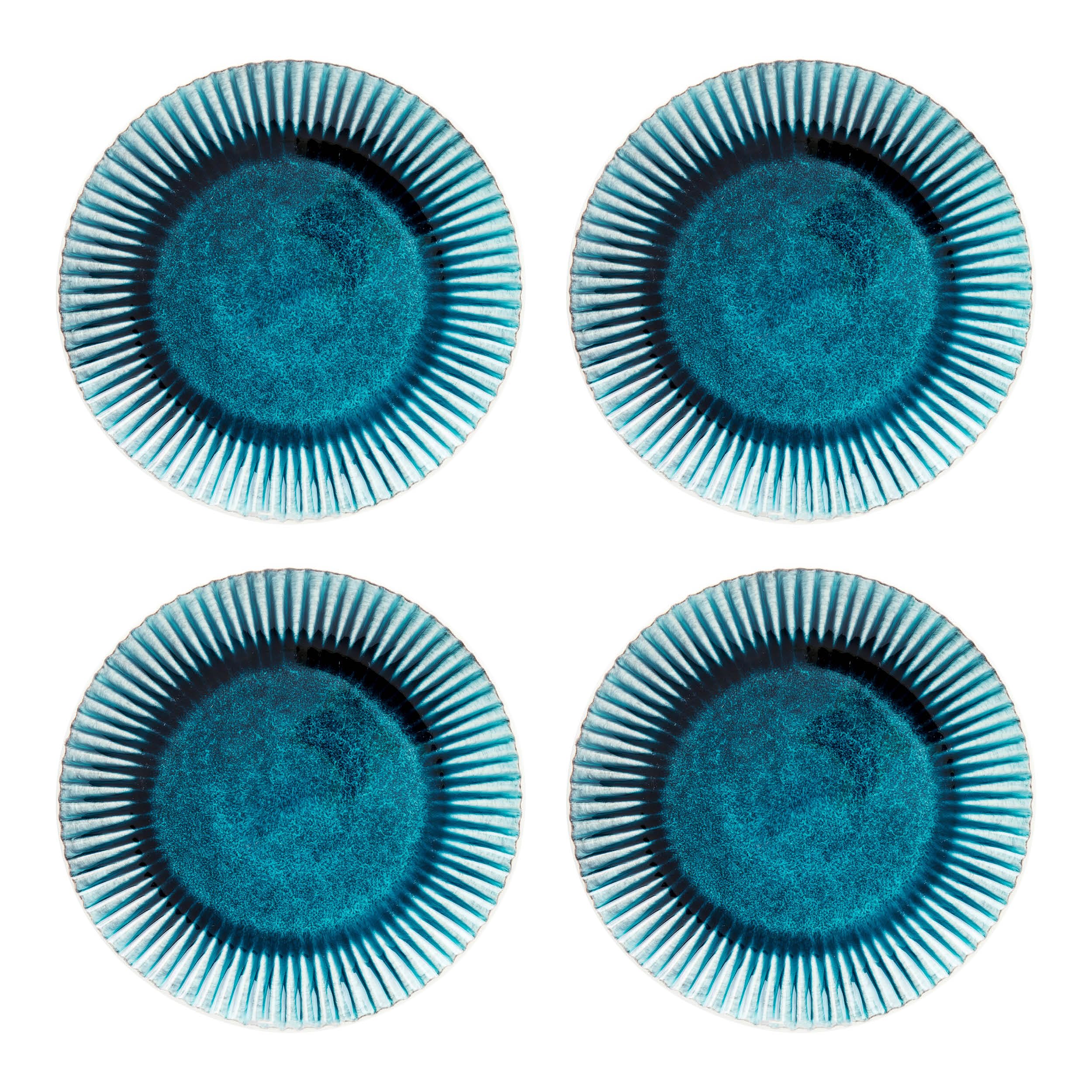 kare-design-teller-azur-rim-essteller-set-4-teilig-blau-28-8-cm-steingut image 1