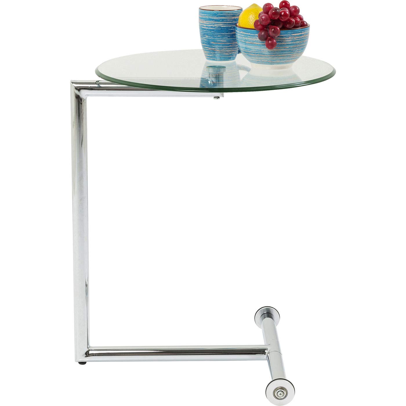 kare-design-beistelltisch-easy-living-chrom-rollbarer-glastisch-rund-63x46x46-cm image 8