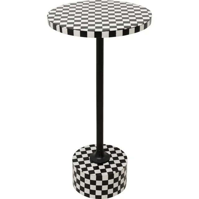 kare-design-beistelltisch-domero-chess-wei-schwarz-rund-50x25x25-cm image 1