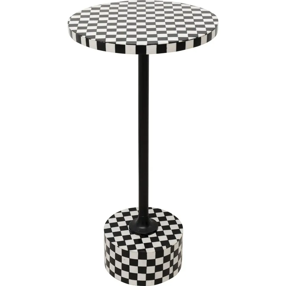 kare-design-beistelltisch-domero-chess-wei-schwarz-rund-50x25x25-cm image 1