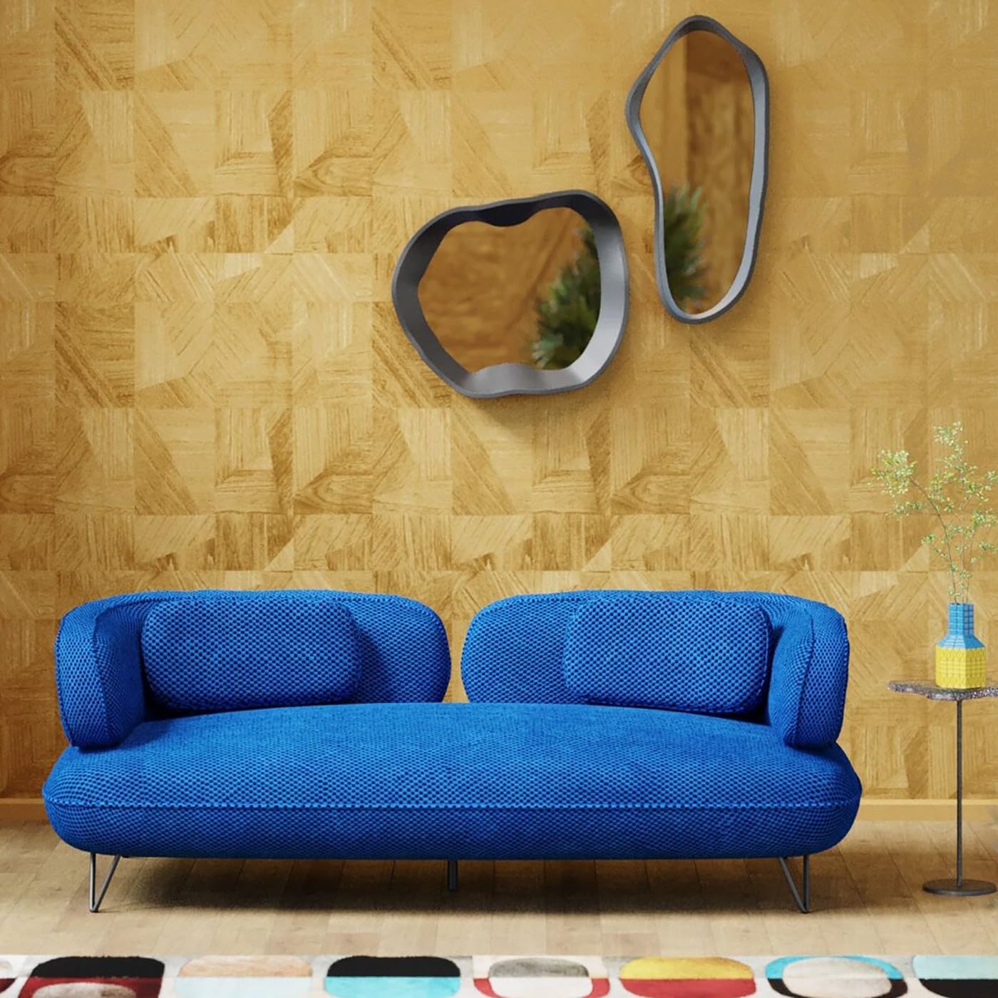 kare-design-dynamic-wandspiegel-schwarz-40x34-cm-spiegel-horizontal-mit-rahmen image 2