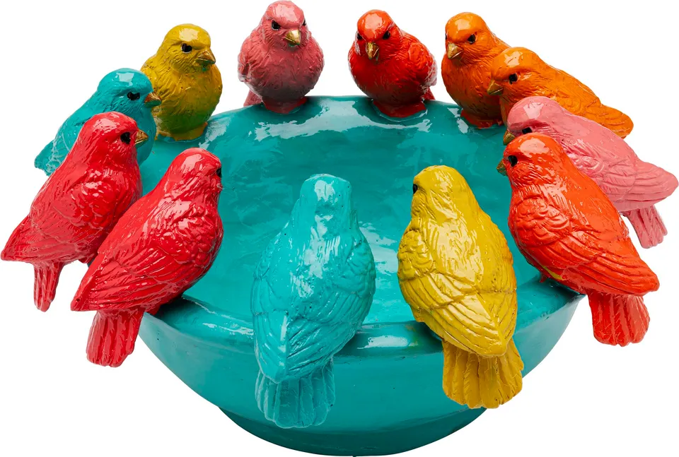 kare-design-deko-schale-birds-mehrfarbig-handbemalte-obstschale-14x28x28-cm image 1