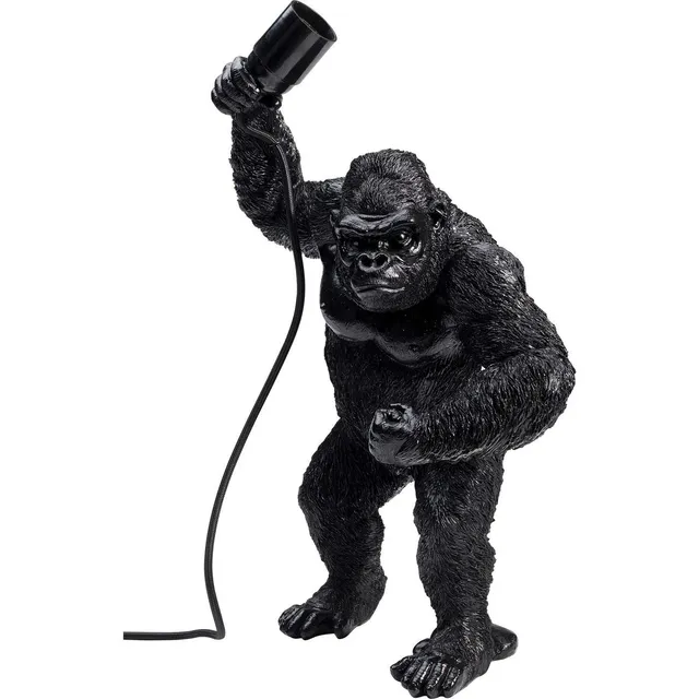 kare-design-tischleuchte-gorille-schwarz-gorilla-leuchte-aus-kunststein image 1