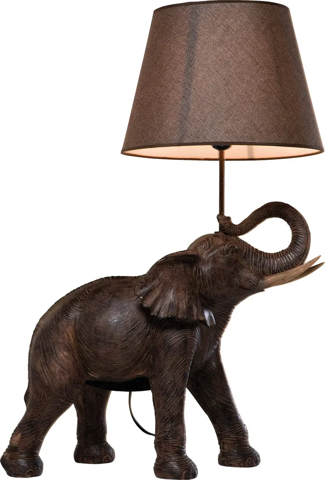 kare-design-animal-elephant-safari-tischlampe-braun-74x52x33-cm image 1