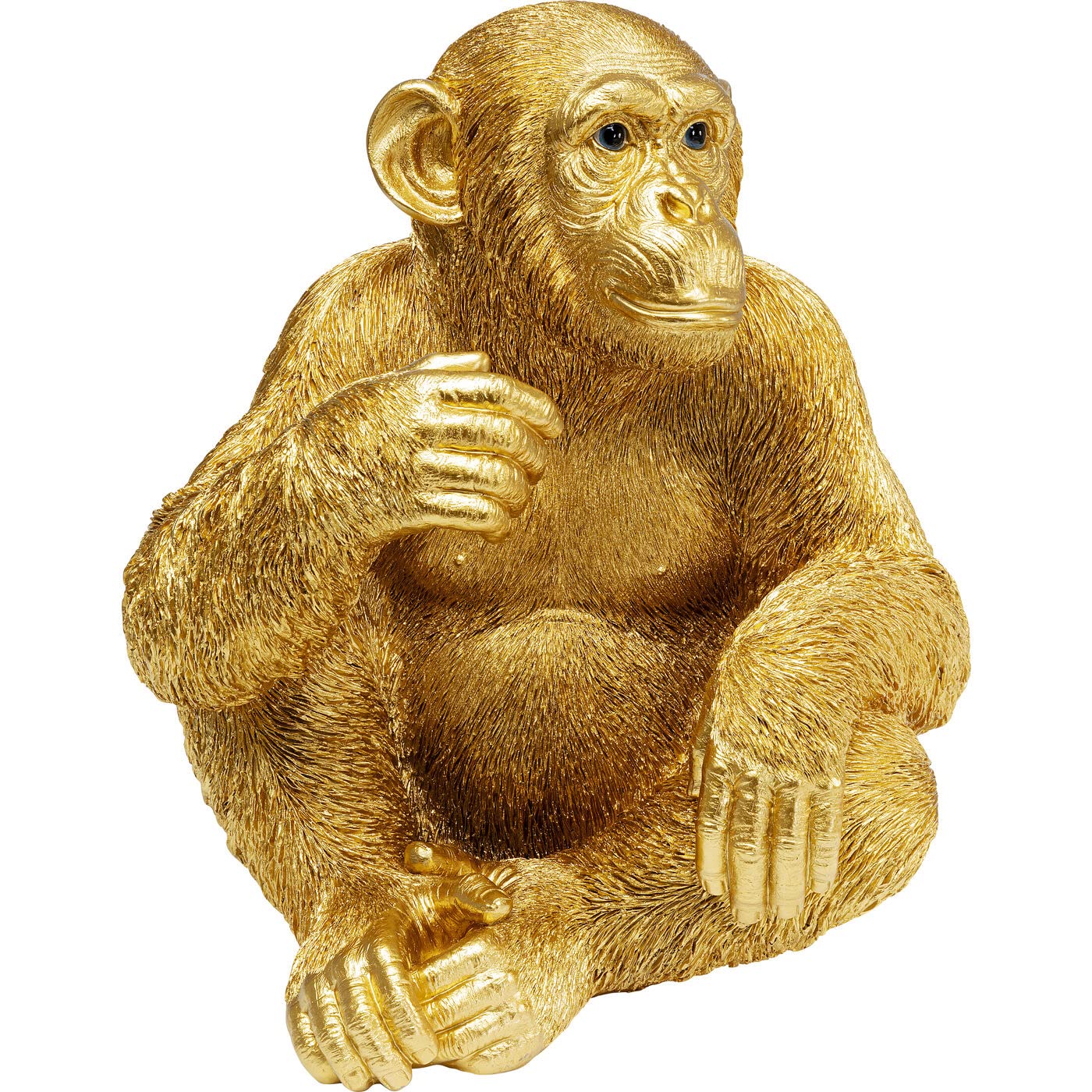 kare-design-deko-figur-playing-ape-silber-50cm-kunststein-xl image 5