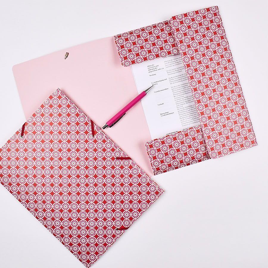 cedon-sammelmappe-de-luxe-a4-kachel-rosa-rot-24x32-cm image 8