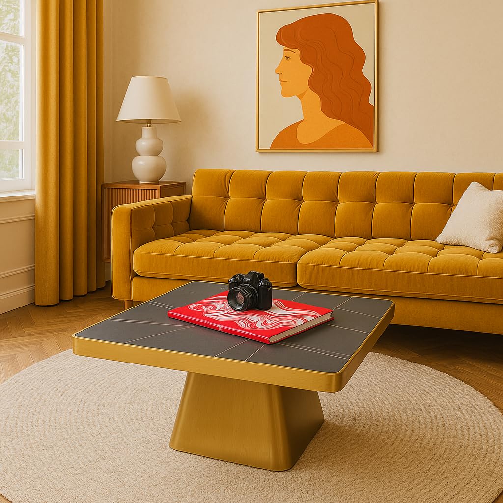 kare-design-couchtisch-miler-gold-80x80-cm-quadratischer-marmor-tisch-stahlgeste image 2