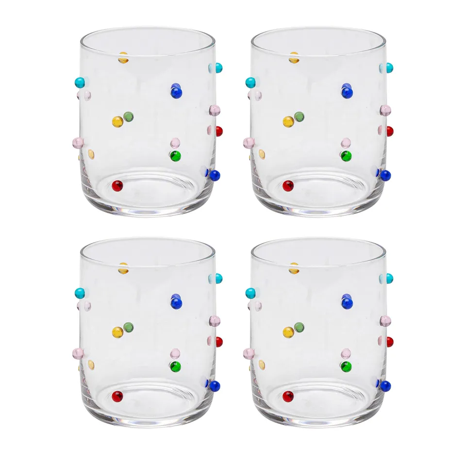 kare-design-glas-dots-gl-ser-set-4-teilig-bunt-305-ml-3d-punkte image 1