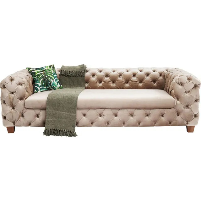 kare-design-sofa-desire-3-sitzer-ecru-beige-samt-245x100x68-cm image 1