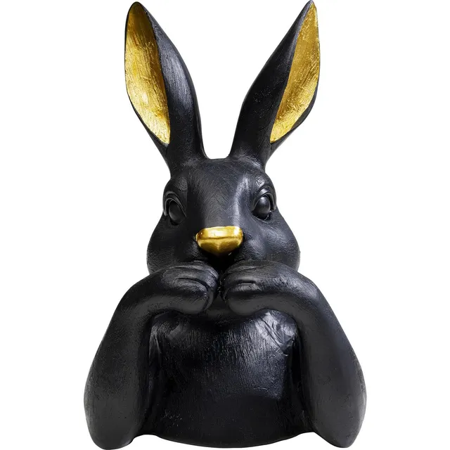 kare-design-sweet-rabbit-deko-figur-hase-schwarz-23x14x13-cm image 1
