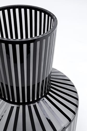 kare-design-vase-roulette-schwarz-wei-glas-31cm-streifen-blumenvase image 8