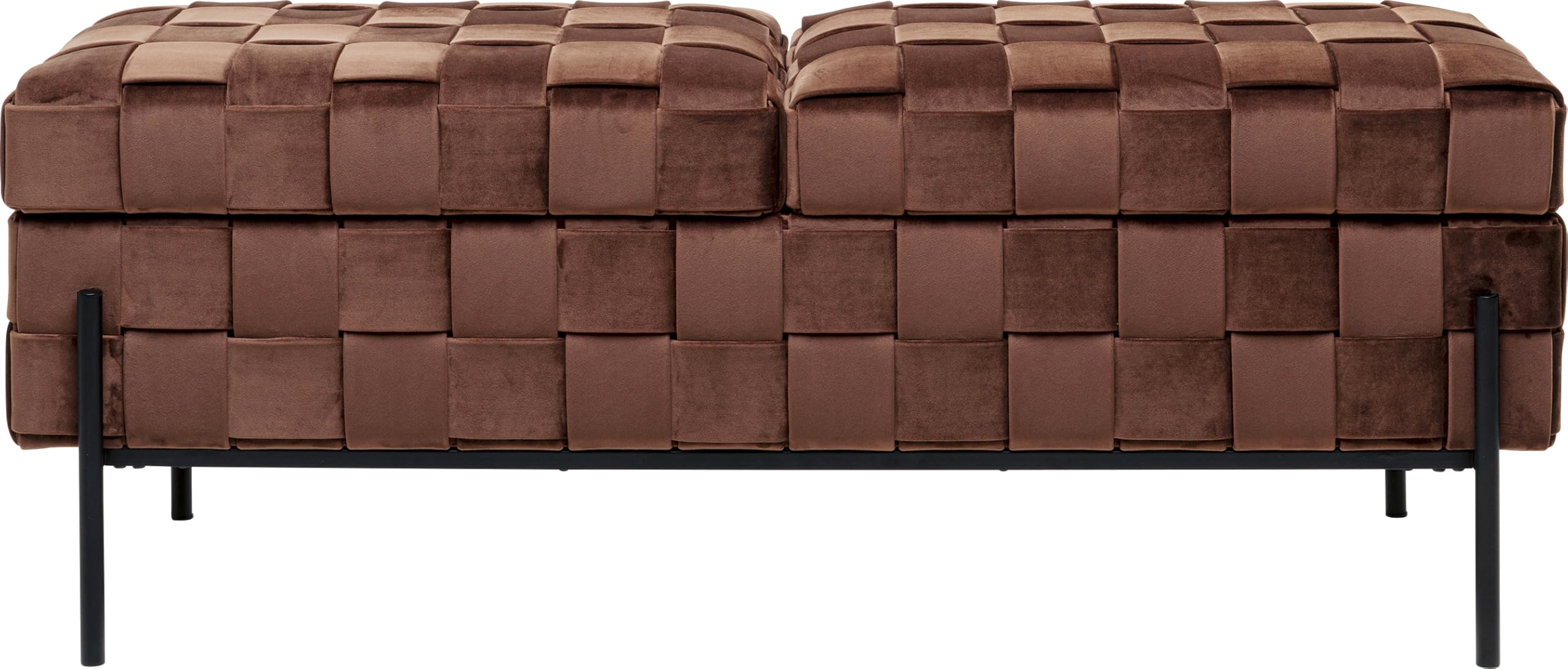 kare-design-weave-mocca-truhenbank-braun-47x121x41-cm image 1