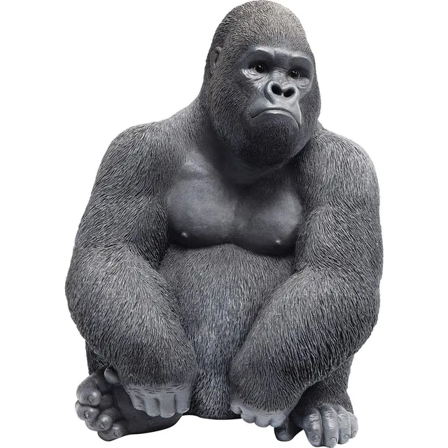 kare-design-deko-figur-monkey-gorilla-schwarz-39x30x28-cm-handbemalt image 1