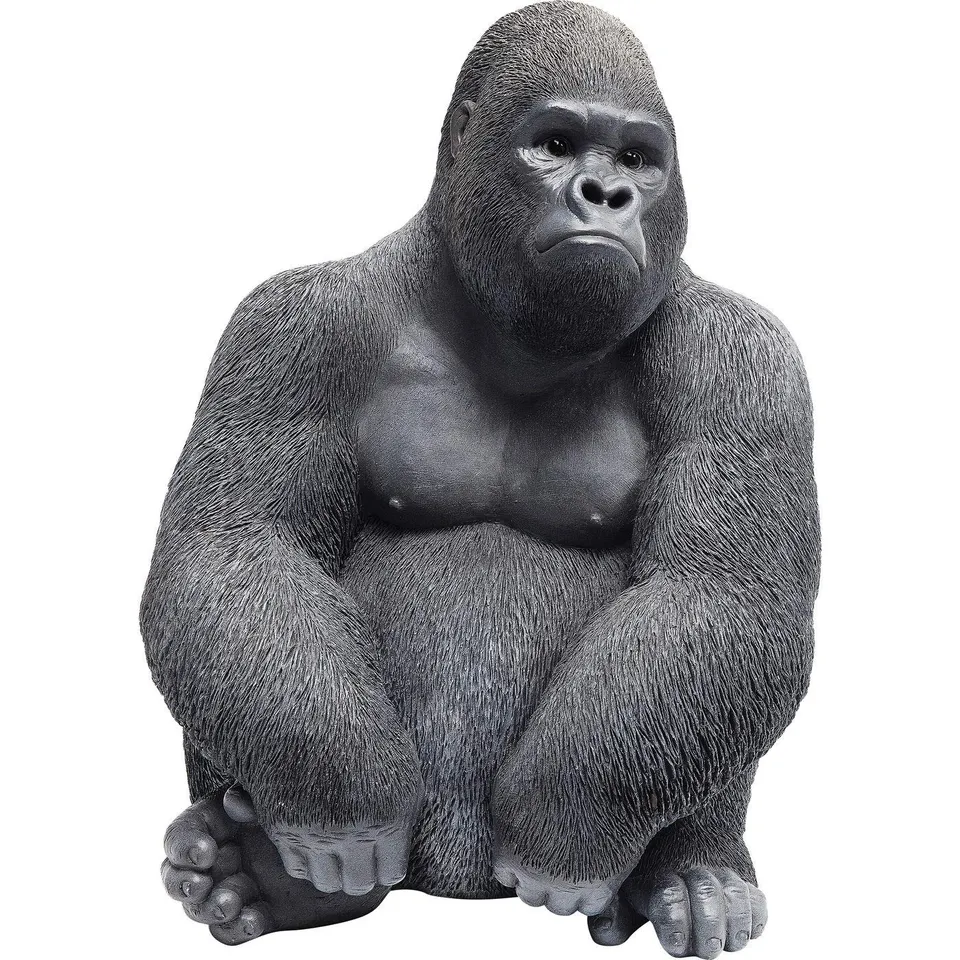 kare-design-deko-figur-monkey-gorilla-schwarz-39x30x28-cm-handbemalt image 1
